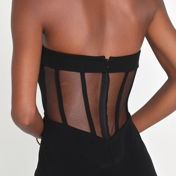 NWOT Iconic Arrival Black Strapless Bustier Mermaid Maxi Dress - Picture 5 of 9